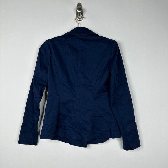 NWT White House Black Market Double-Breasted Sateen Blazer Twilight Navy #WHBM19 - Picture 3 of 8